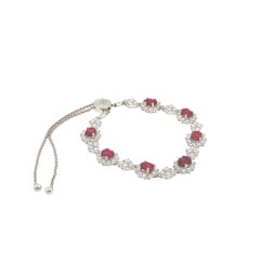 Platinum 6.30 Carat Ruby & 6.70 Carat Diamond Expandable Bracelet