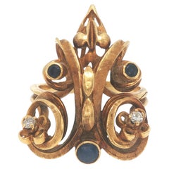 Bague sculpturale Ilias Lalaounis en or 18 carats, saphir et diamants