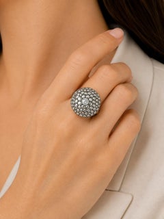 Platinum Rose Cut Diamond Cluster Ring