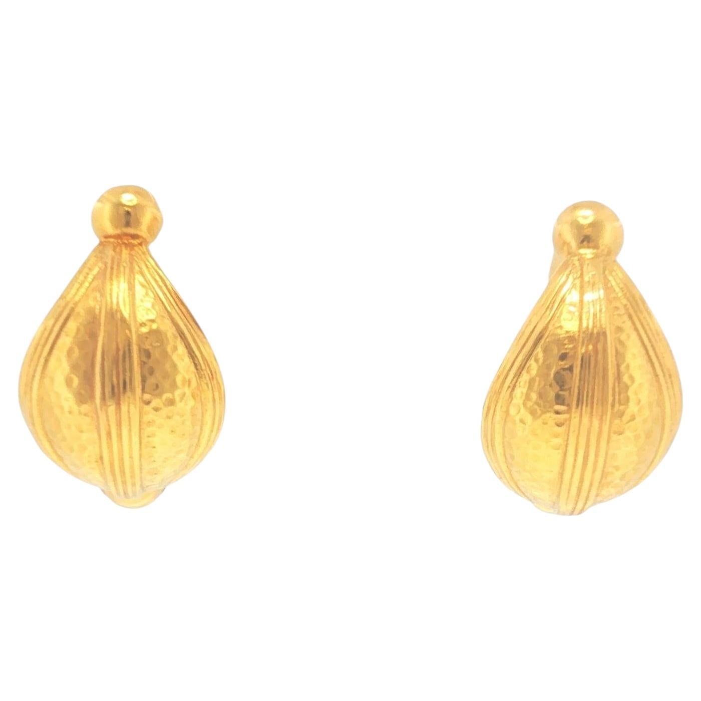 Pre-owned Ilias Lalaounis Vintage 22k Gold Lalaounis Earrings In Multiple