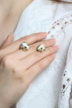 Vintage David Webb 18K Gold Enamel Frog Cufflinks
