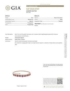 18K Gold Ruby Diamond Bangle Bracelet
