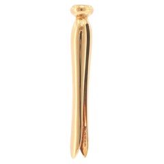 1940s Cartier Retro 14K Gold Clothespin-Form Dress Clip