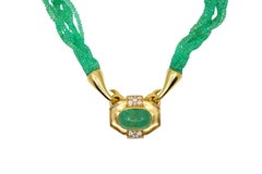 Vintage David Webb 18k Gold Emerald Bead Necklace