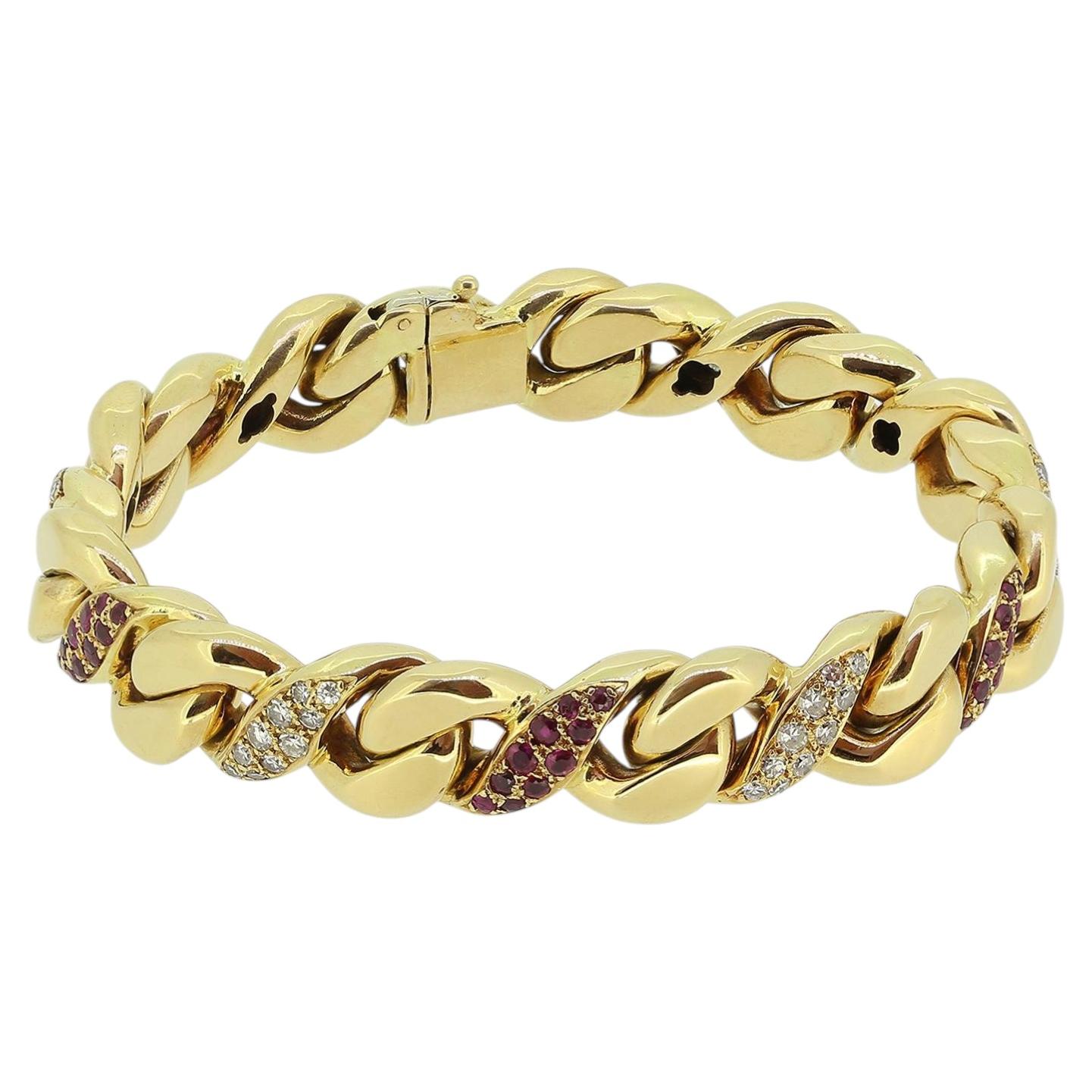 Georges L'Enfant Rubin- und Diamantarmband im Angebot