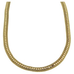 Victorian Etruscan Revival Gold Mesh Chain