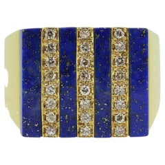 Vintage Lapis Lazuli and Diamond Ring