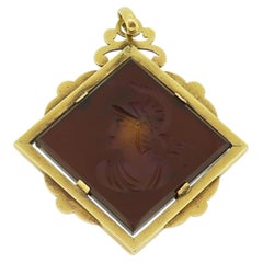 Antique Carved Carnelian Centurion Pendant
