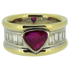 Vintage Ruby and Diamond Band Ring