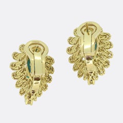Vintage Turquoise and Diamond Earrings