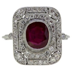 Art Deco Ruby and Diamond Ring
