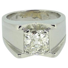 Art Deco 1.80 Carat Old Cushion-Cut Diamond Ring