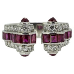 Art Deco Ruby and Diamond Ring
