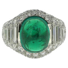 Bvlgari 4.91 Carat Emerald and Diamond Trombino Ring