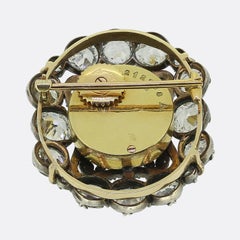 Victorian 3.00 Carat Portrait Cut Diamond Clock Brooch
