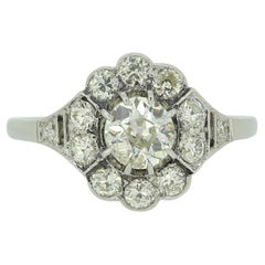 Bague grappe de diamants taille ancienne Art déco