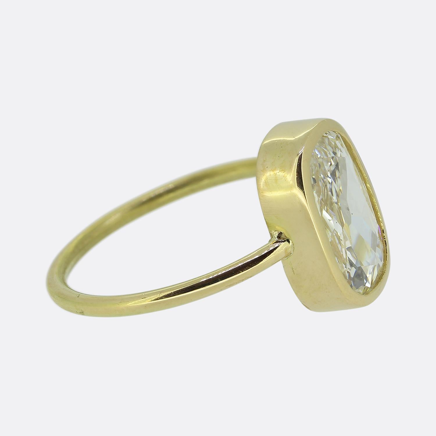 Old Mine Cut 2.01 Carat Diamond Solitaire Ring For Sale