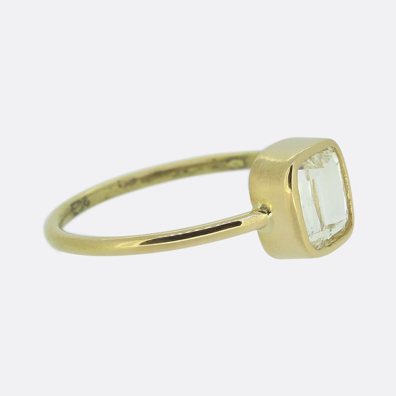1.00 Karat Diamant Solitär-Ring (Antiker Kissenschliff) im Angebot