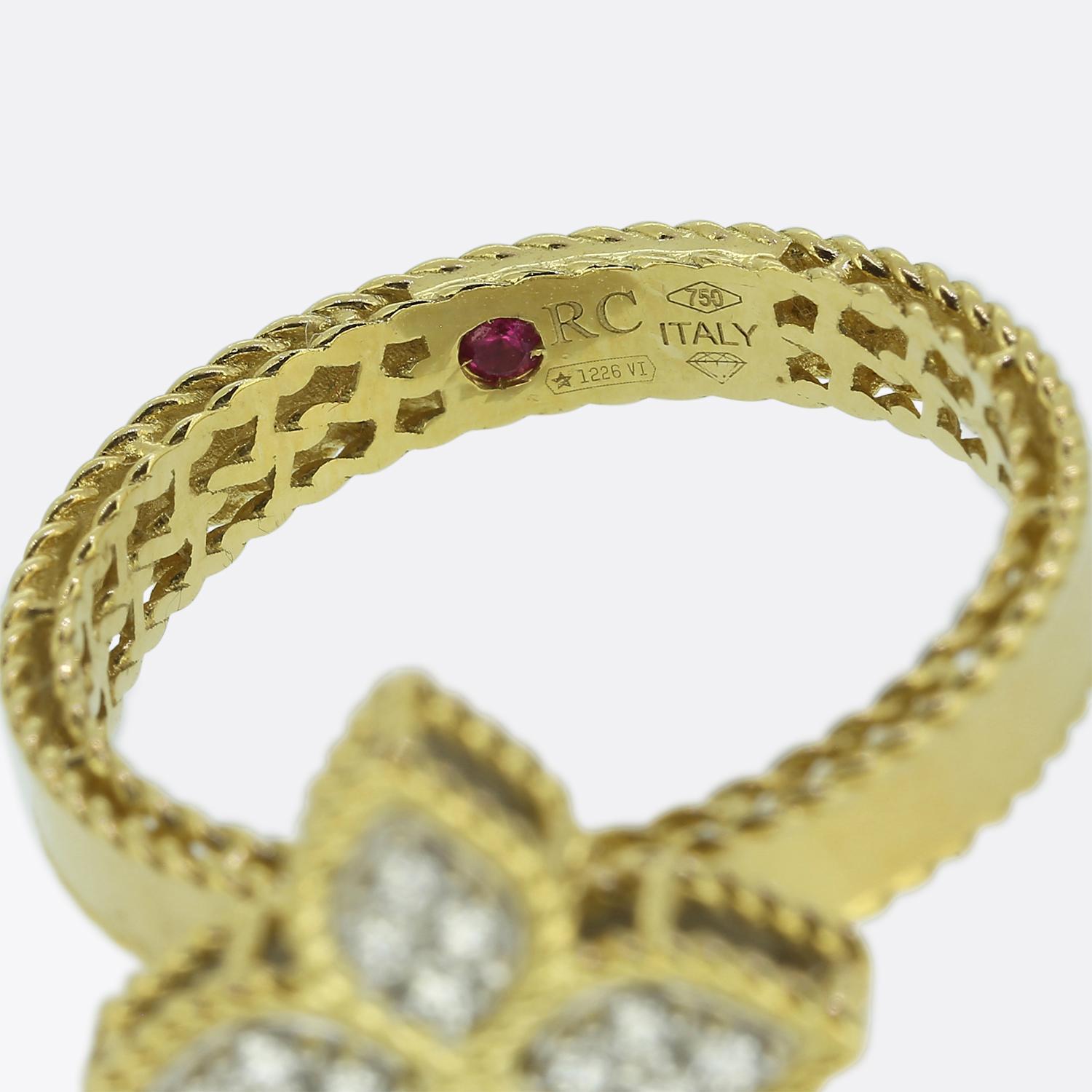 Roberto Coin Diamant Prinzessin Blume Ring für Damen oder Herren im Angebot