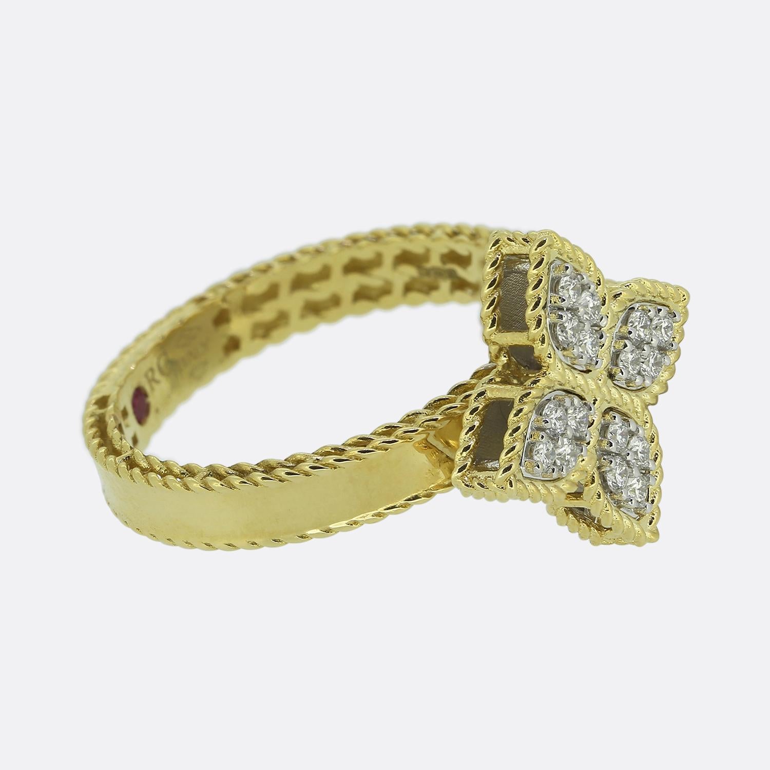 Roberto Coin Diamant Prinzessin Blume Ring (Brillantschliff) im Angebot