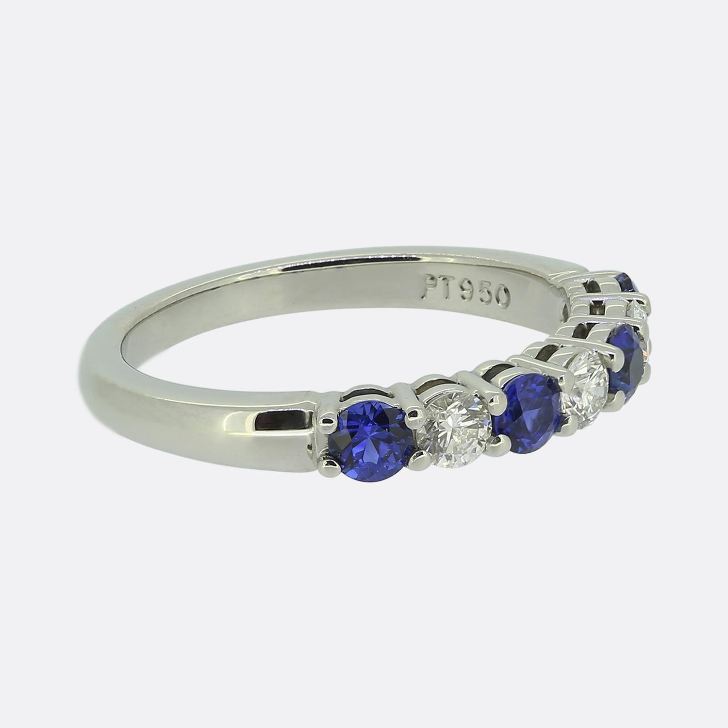 Taglio rotondo Tiffany & Co. Anello con zaffiro e diamante Forever in vendita