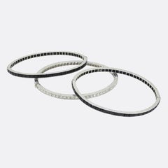 Art Deco Onyx and Diamond Bangle Set