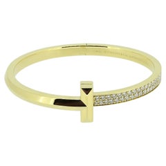Tiffany & Co. Tiffany T T1 Wide Diamond Hinged Bangle