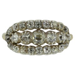 Georgian Old Cut Diamond Three-Row Ring