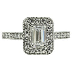 0.75 Carat Emerald-Cut Diamond Cluster Ring