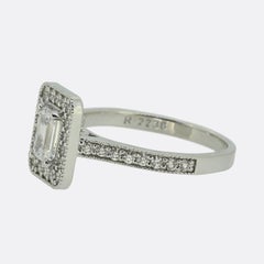 0.75 Carat Emerald-Cut Diamond Cluster Ring