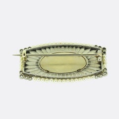 Belle Époque Pearl and Diamond Miniature Portrait Brooch