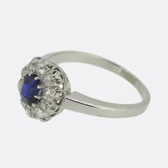 Vintage Sapphire and Diamond Cluster Ring