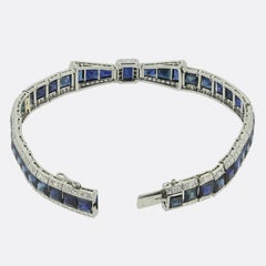 Art Deco Sapphire and Diamond Bow Bracelet