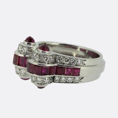 Art Deco Ruby and Diamond Ring