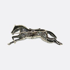 Victorian Rose Cut Diamond Horse Brooch