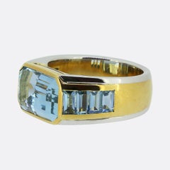 Herrenring mit einem Aquamarin von 5,97 Karat