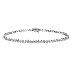 Nina Zhou Diamond Tennis Bracelet in 18K White Gold