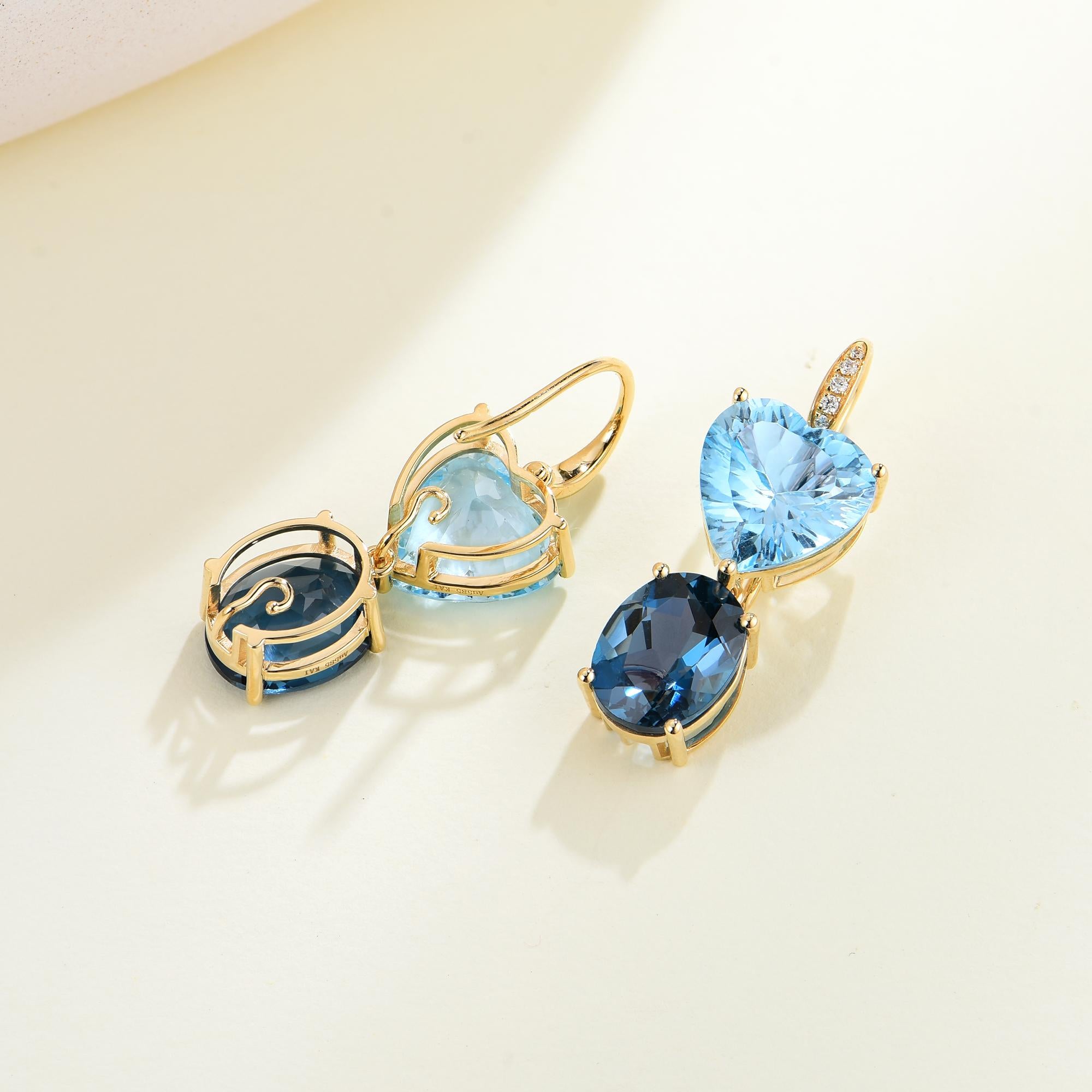 Taglio brillante GemFusion 16,25ctw Topazio Diamante Perla Orecchini a goccia convertibili in vendita