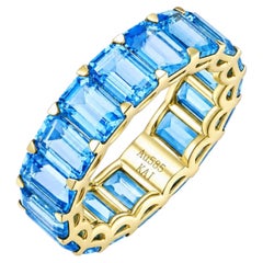 Kai Nora 11.0ctw Emerald-Cut Topaz Eternity Ring