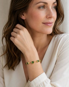 Nina Zhou - Bracciale "The Garland" con maglie in tsavorite naturale, pezzo unico da 16,25 carati totali