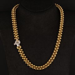 Chiampesan Italian 18 Karat Yellow Gold Solid Chunky Bead Link Necklace