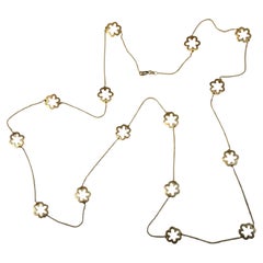 Flower Motif 14 Karat Yellow Gold Necklace 39.50 Inches