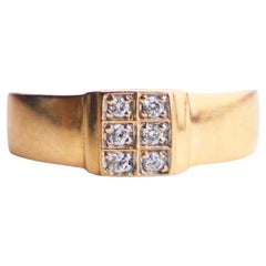 Vintage Ring Diamanten massiv 18K Gold Ø 5 US/ 2.46 gr