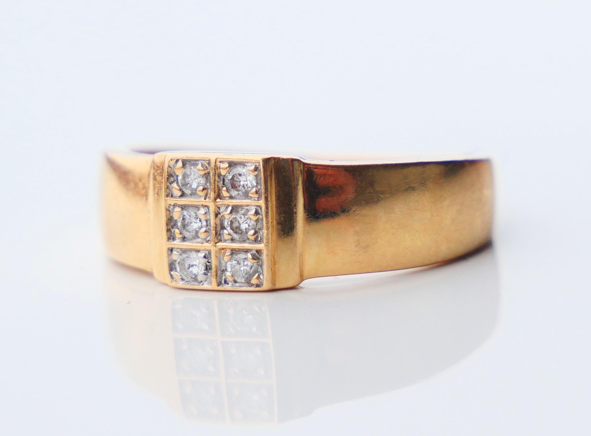 Anello Vintage Diamonds in oro massiccio 18 carati Ø 5 US/ 2,46 gr in vendita 1