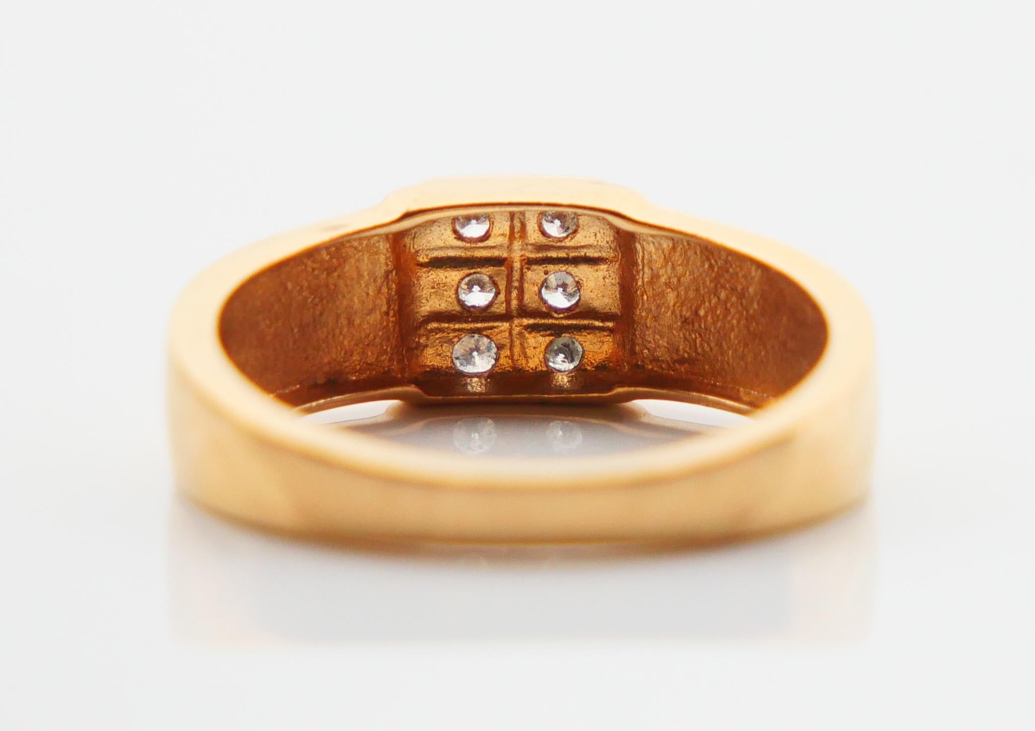 Anello Vintage Diamonds in oro massiccio 18 carati Ø 5 US/ 2,46 gr in vendita 3