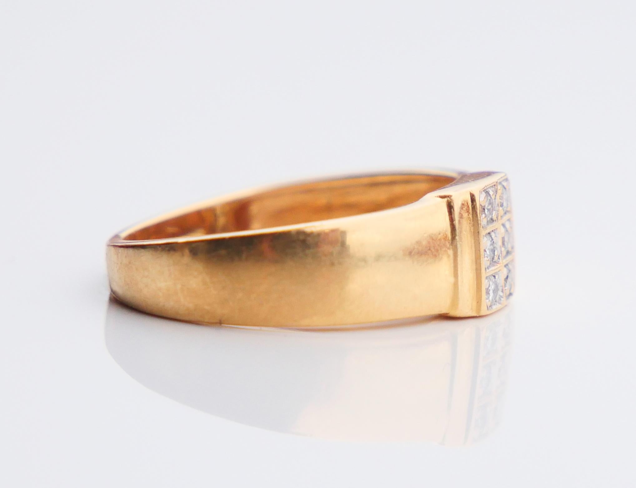 Anello Vintage Diamonds in oro massiccio 18 carati Ø 5 US/ 2,46 gr in vendita 4