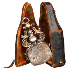 1676 Friedrich von Arenstorff Intaglio Fob wax Seal Rock Crystal Silver