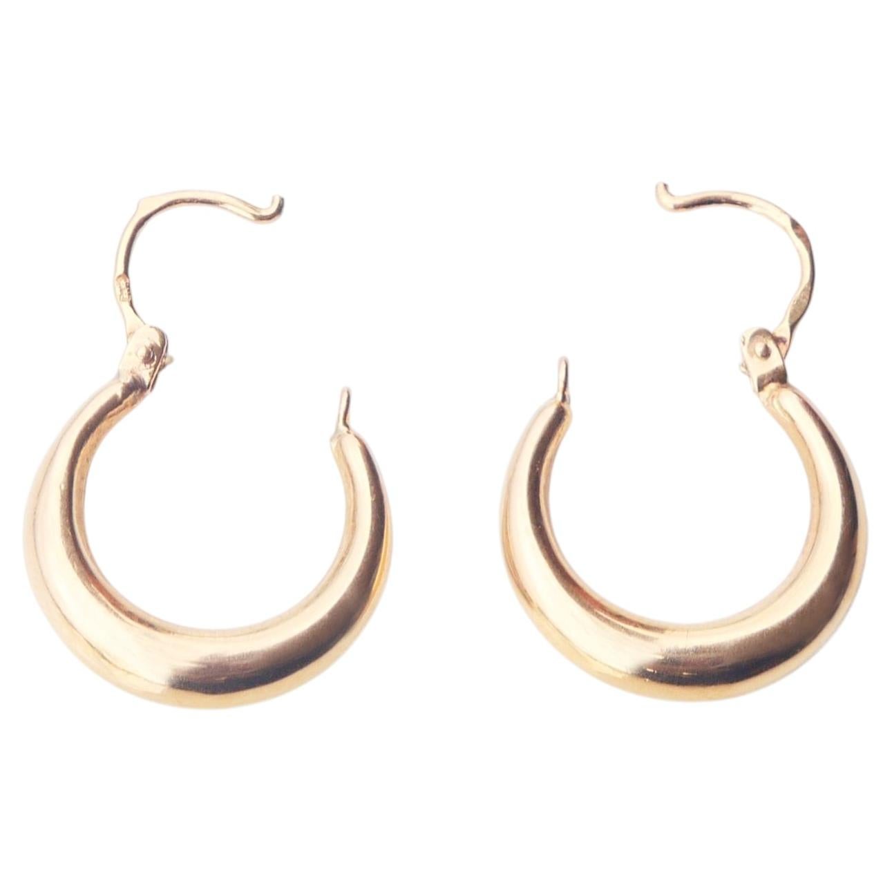 Vintage Creole Earrings solid 18K Gold / 1.8 gr For Sale