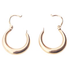 Vintage Creole Earrings solid 18K Gold / 1.8 gr