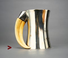 1908 Military Life Guard's Shooting Trophy Goblet Wild Boar's Tusk solid Silver